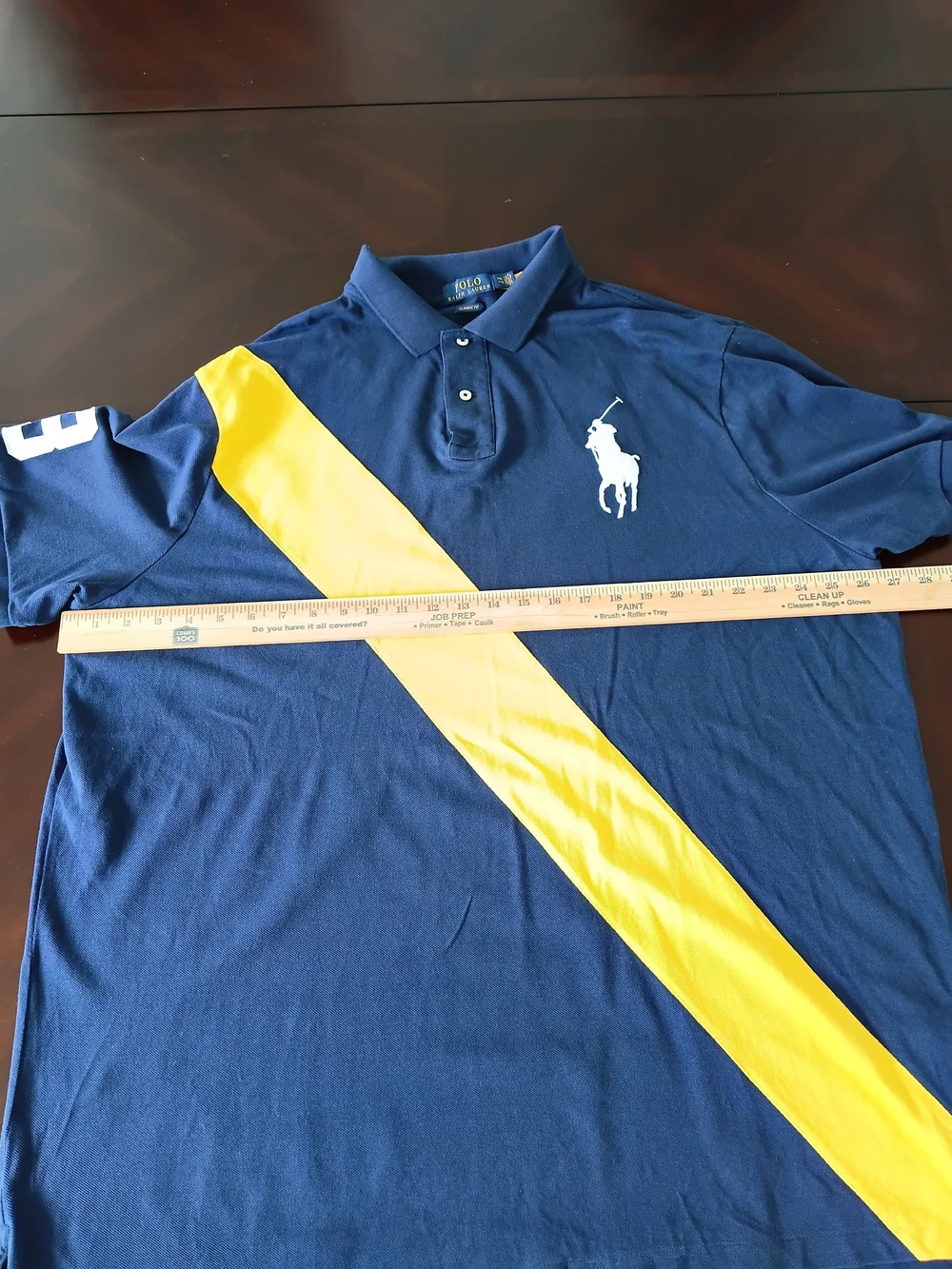Polo Ralph Lauren Men's Navy / Yellow Rugby Polo Shirt Size XXL